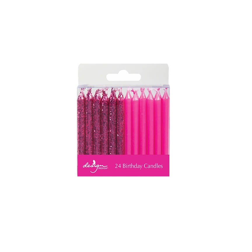 Magenta Shimmer Birthday Candles - bubblegum market