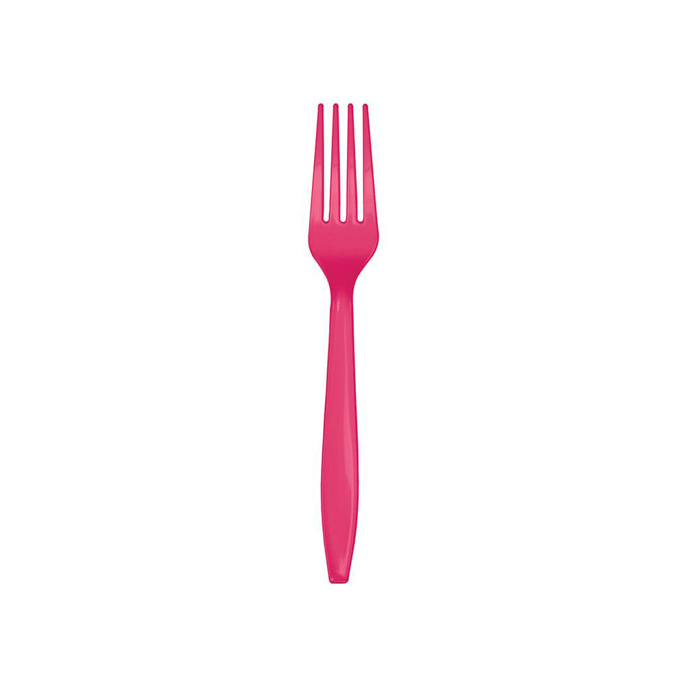 Magenta Plastic Forks 24ct