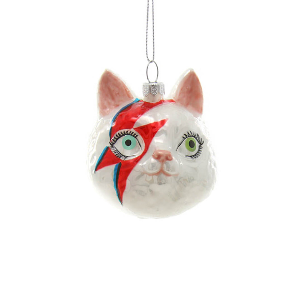 Meowie Bowie Cat Head Ornament 2.75"