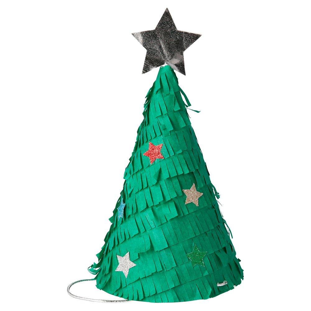 Meri Meri Fringed Christmas Tree Party Hats - bubblegum market