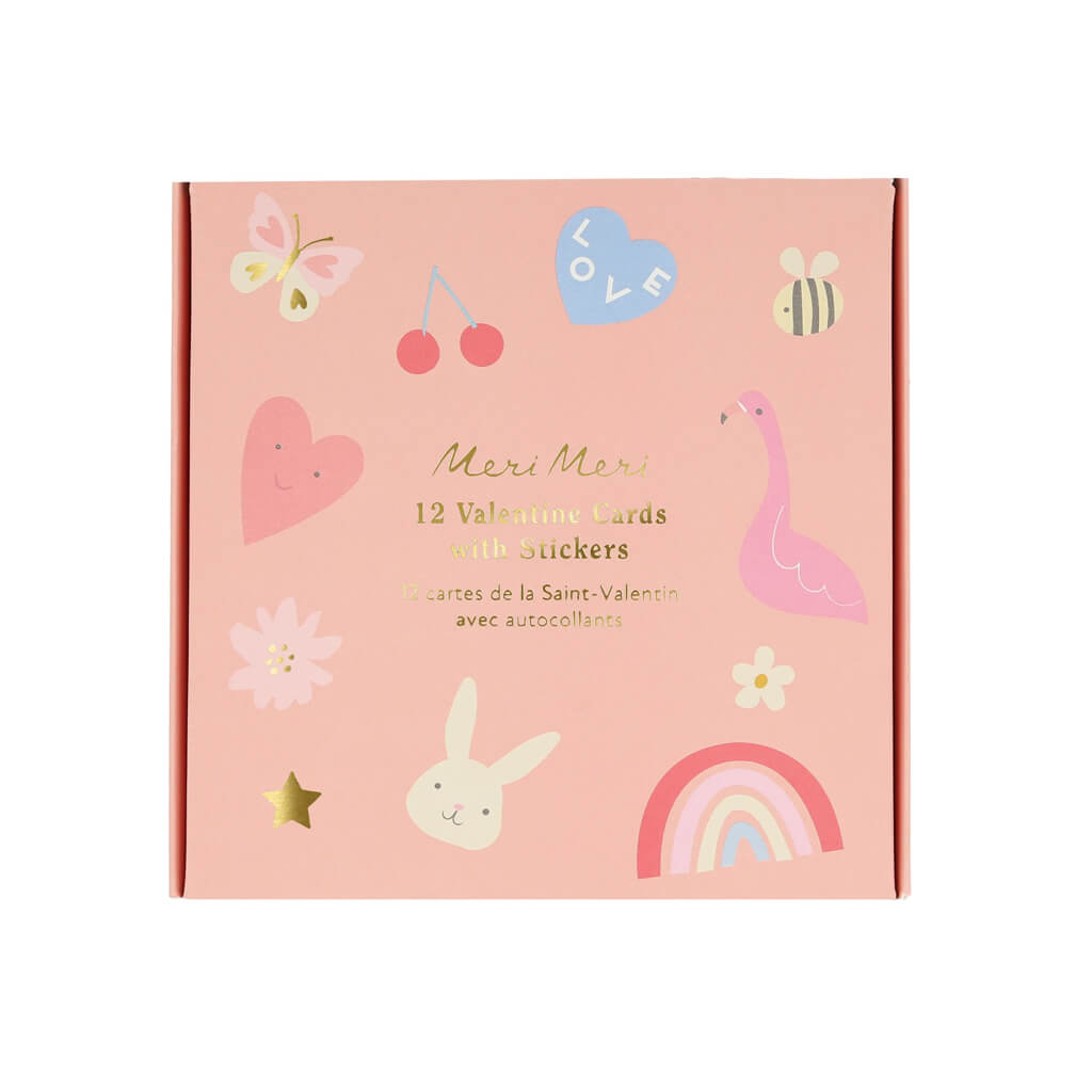 Meri Meri Heart Concertina Valentine Cards & Stickers (12ct) - bubblegum market