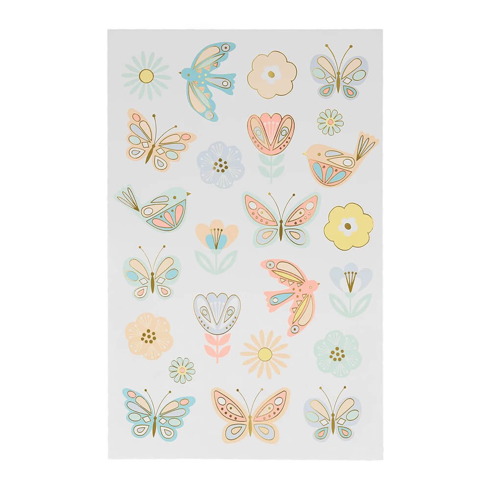 Meri Meri Party Birds and Butterflies Tattoo Sheets - bubblegum market
