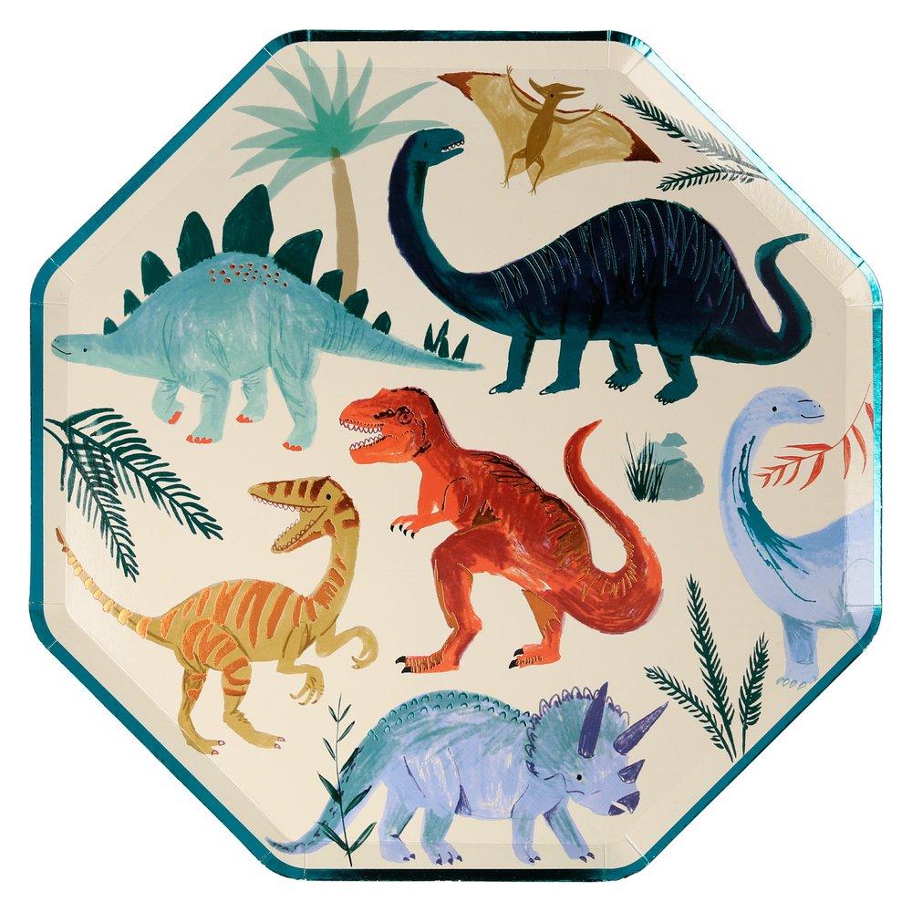 Meri Meri Party Dinosaur Kingdom Large Dinner Plates 10.25" - bubblegum market