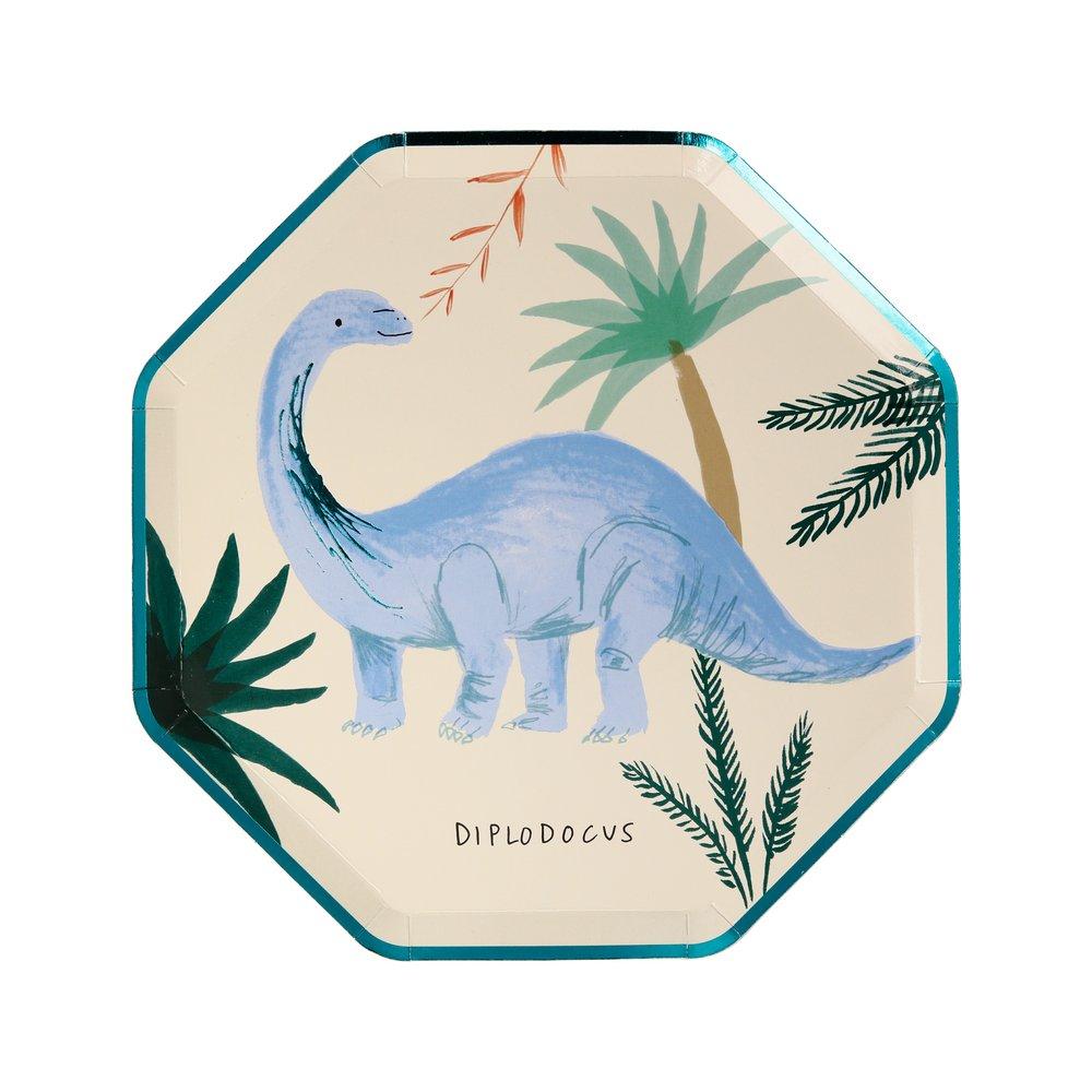 Meri Meri Party Dinosaur Kingdom Side Plates 8.25" - bubblegum market