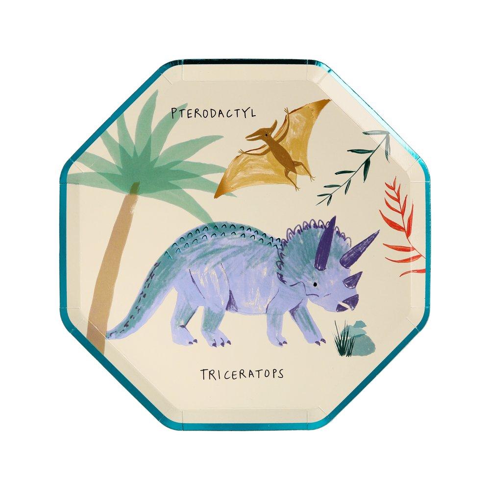 Meri Meri Party Dinosaur Kingdom Side Plates 8.25" - bubblegum market