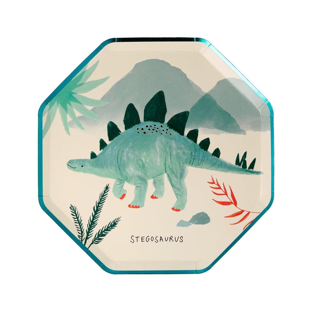 Meri Meri Party Dinosaur Kingdom Side Plates 8.25" - bubblegum market