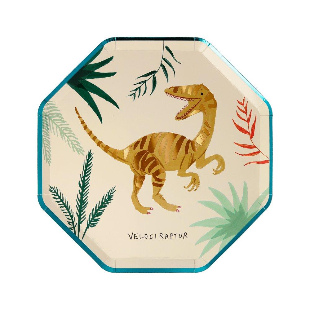 Meri Meri Party Dinosaur Kingdom Side Plates 8.25" - bubblegum market