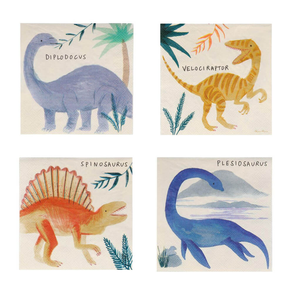 Meri Meri Party Dinosaur Kingdom Small Napkins - bubblegum market