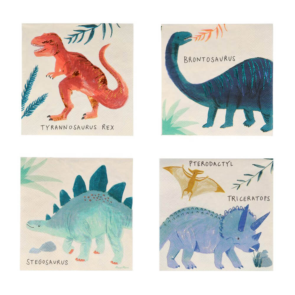 Meri Meri Party Dinosaur Kingdom Small Napkins - bubblegum market