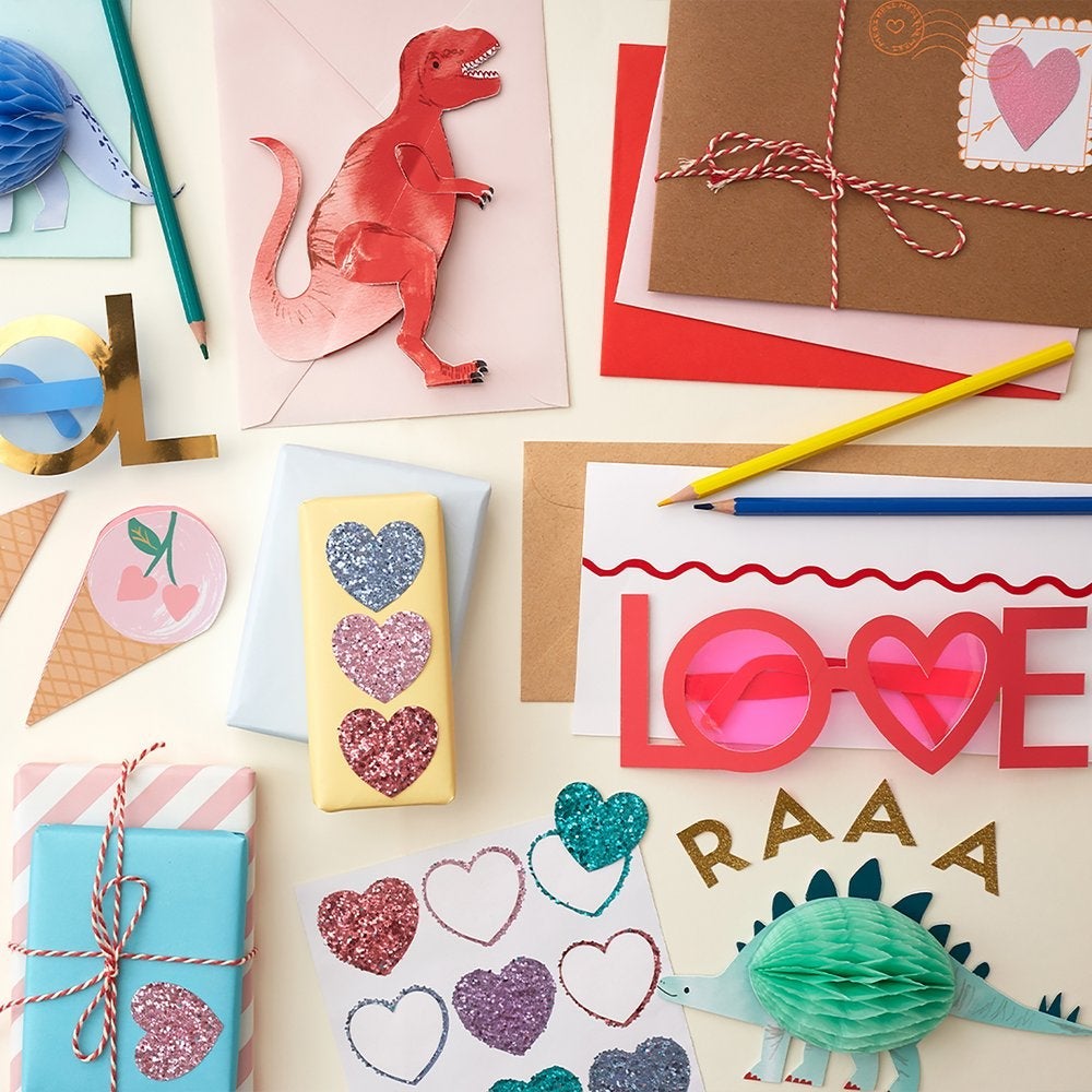 Meri Meri Party Dinosaur Valentine Card Kit (12ct) - bubblegum market