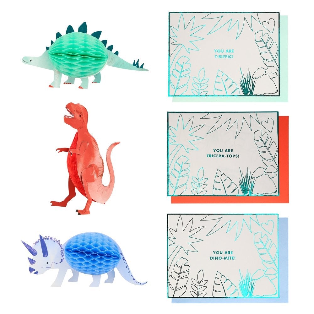 Meri Meri Party Dinosaur Valentine Card Kit (12ct) - bubblegum market