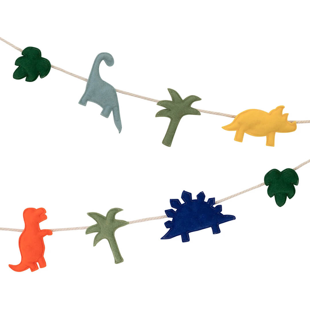 Meri Meri Party Felt Dinosaur Garland - bubblegum market