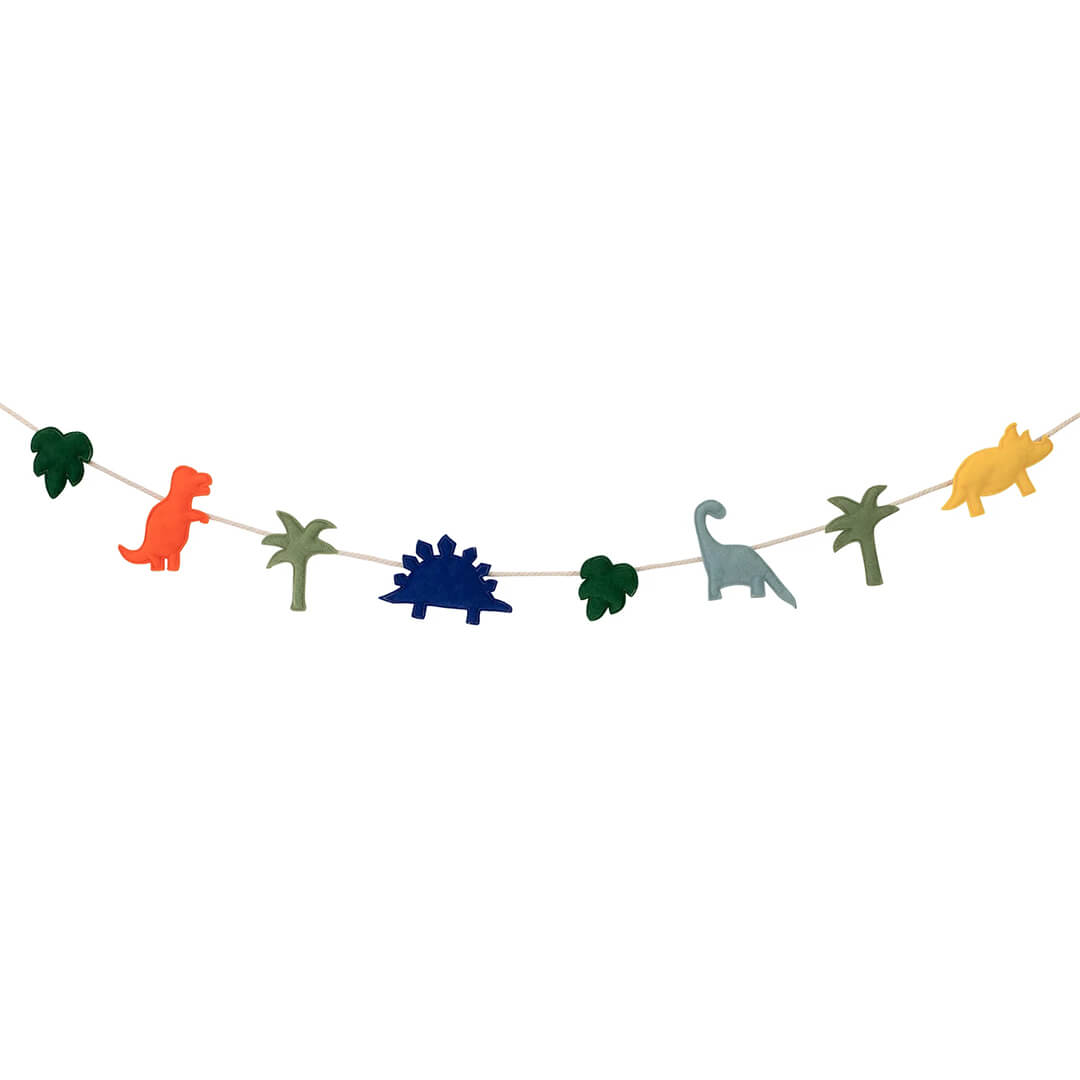 Meri Meri Party Felt Dinosaur Garland - bubblegum market