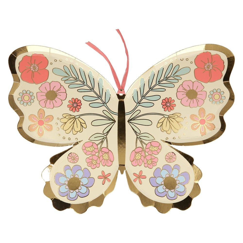 Meri Meri Party Floral Butterfly Plates 10.25" - bubblegum market