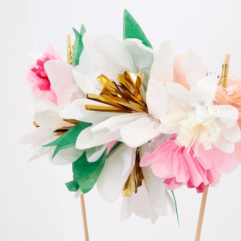 Meri Meri Party Flower Bouquet Cake Topper - bubblegum market