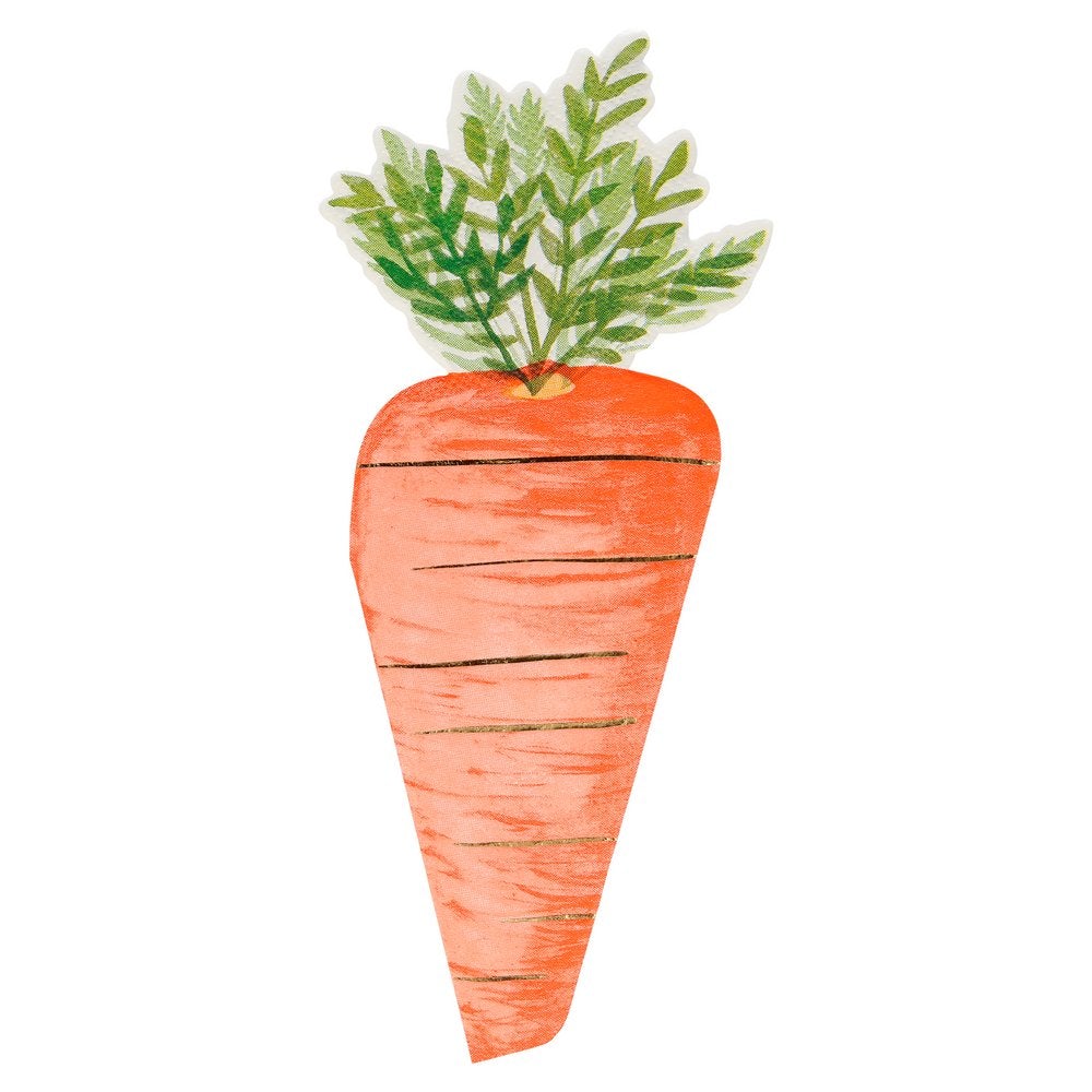 Meri Meri Party Foiled Carrot Napkins - bubblegum market
