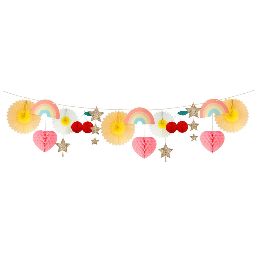 Meri Meri Party Fun Honeycomb Icon Garland - bubblegum market