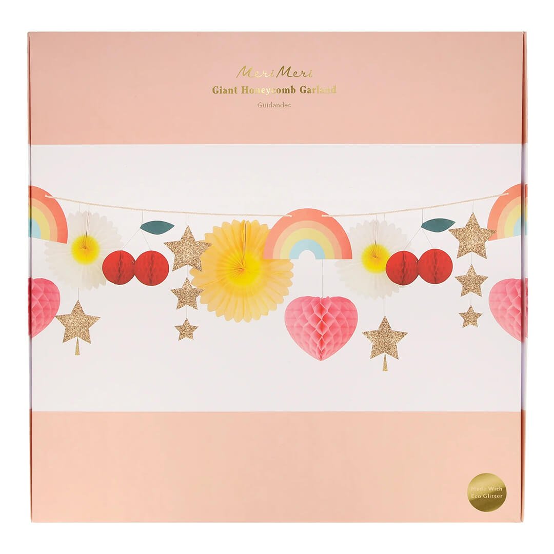 Meri Meri Party Fun Honeycomb Icon Garland - bubblegum market