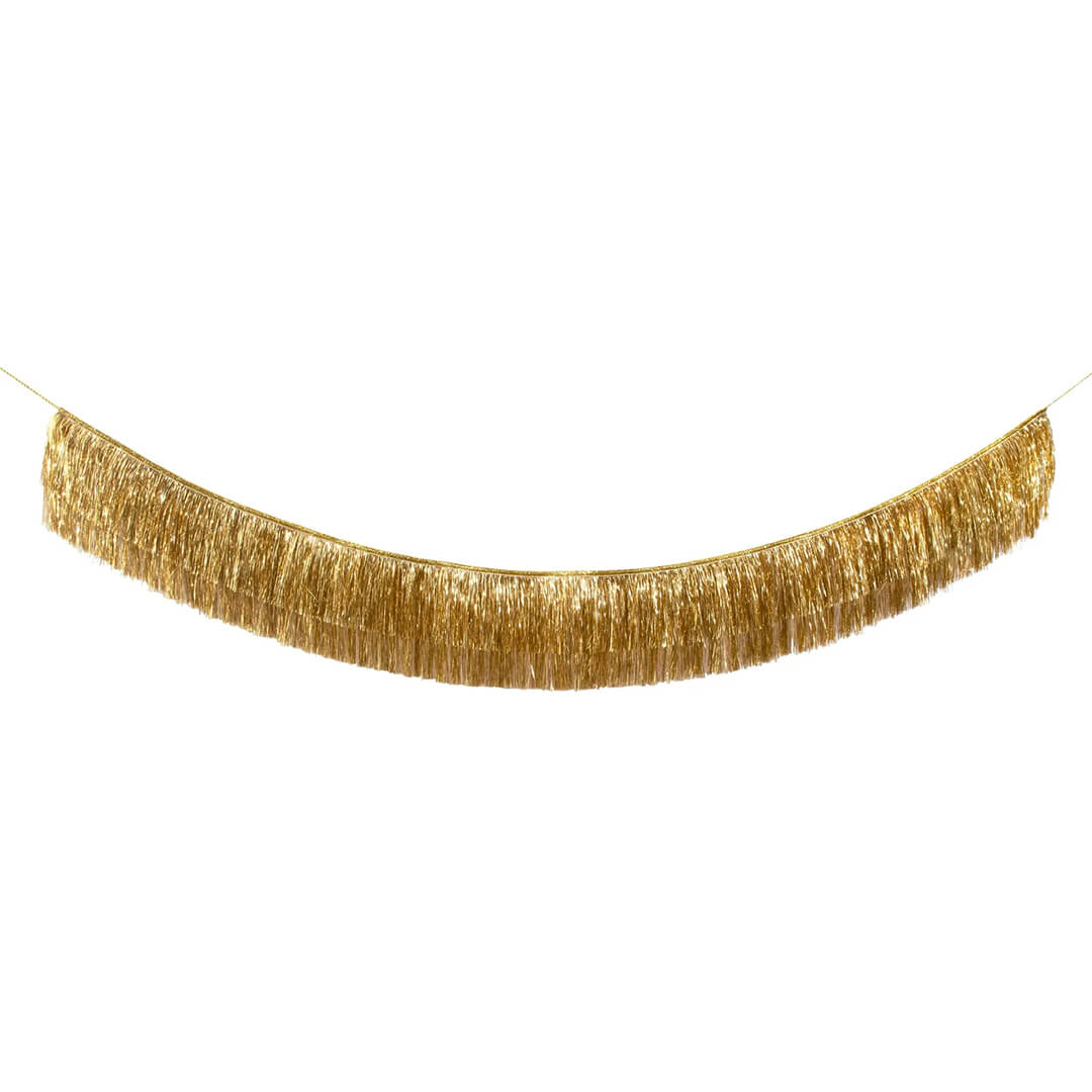 Meri Meri Party Gold Tinsel Fringe Garland - bubblegum market