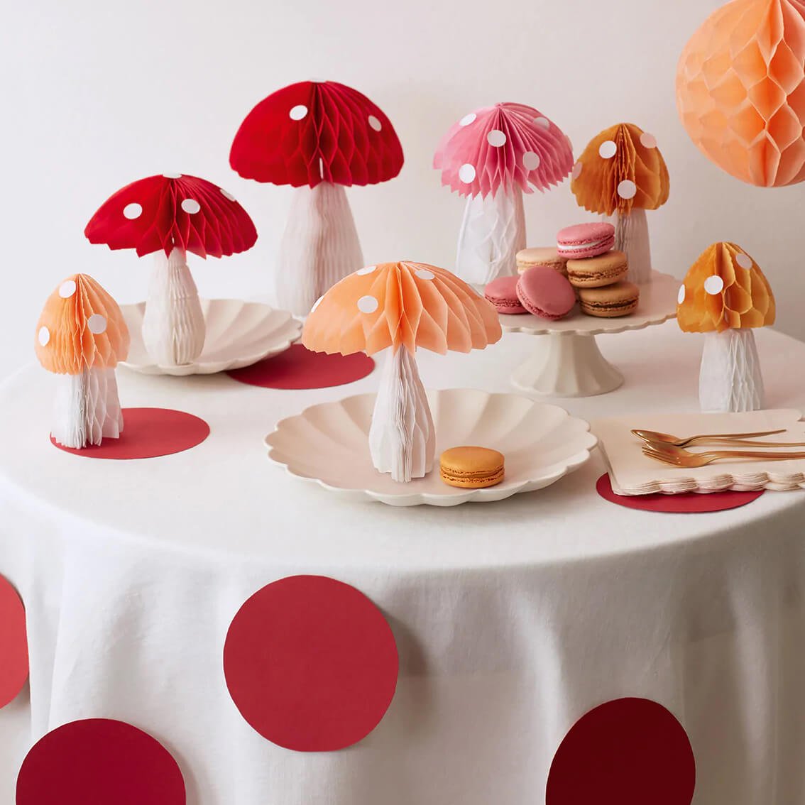 Meri Meri Party Honeycomb Mushroom Decorations - bubblegum market
