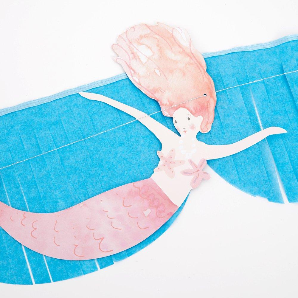 Meri Meri Party Mermaid Fringe Garland - bubblegum market