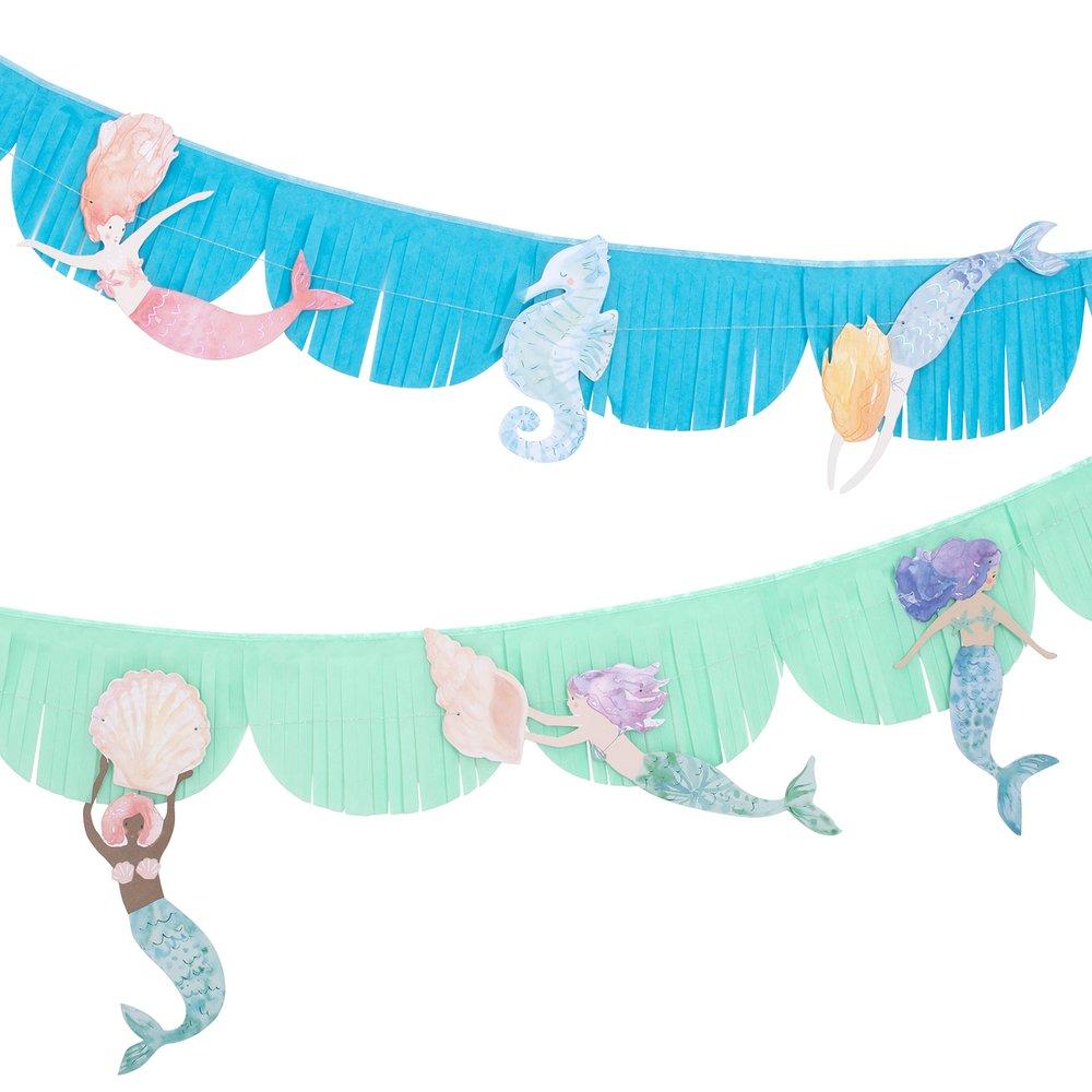 Meri Meri Party Mermaid Fringe Garland - bubblegum market