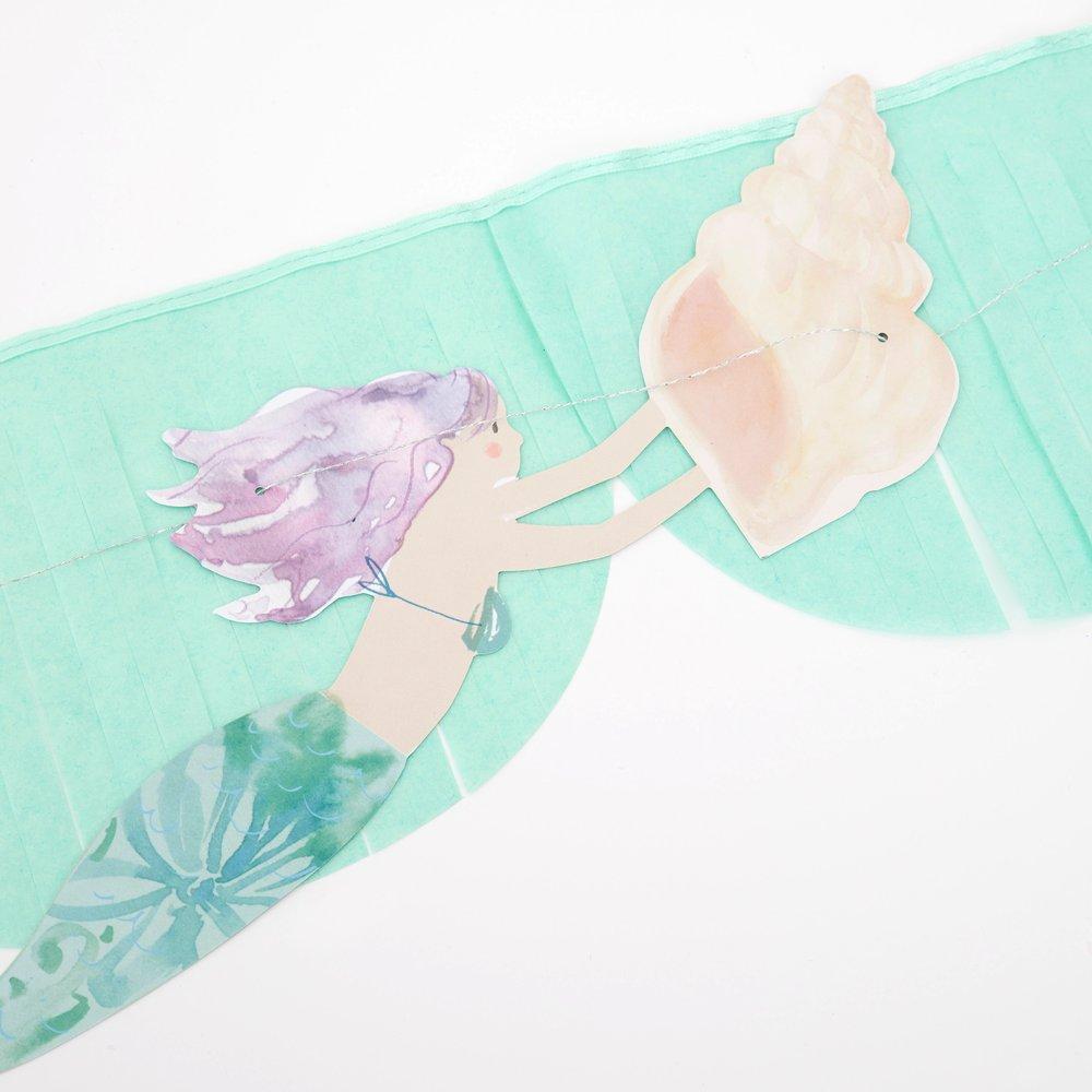 Meri Meri Party Mermaid Fringe Garland - bubblegum market