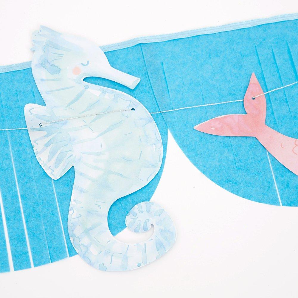 Meri Meri Party Mermaid Fringe Garland - bubblegum market
