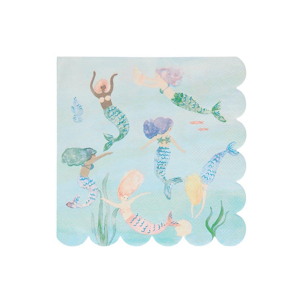 Meri Meri Party Mermaids Swimming Napkins - bubblegum market