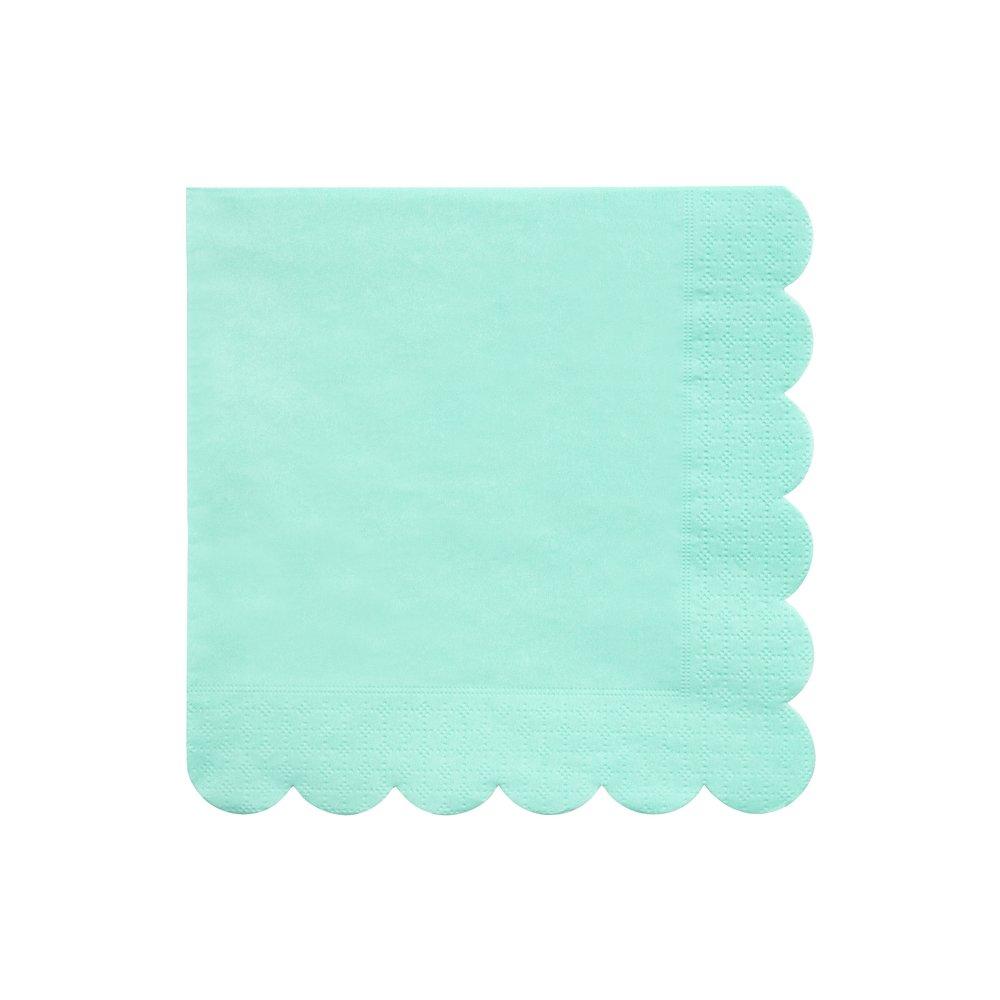 Meri Meri Party Mint Scalloped Edge Large Napkins - bubblegum market