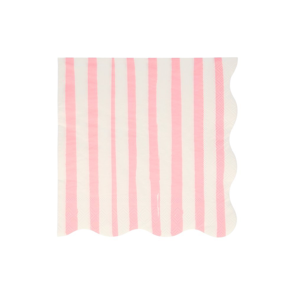 Meri Meri Party Mixed Stripe Large Napkins - bubblegum market