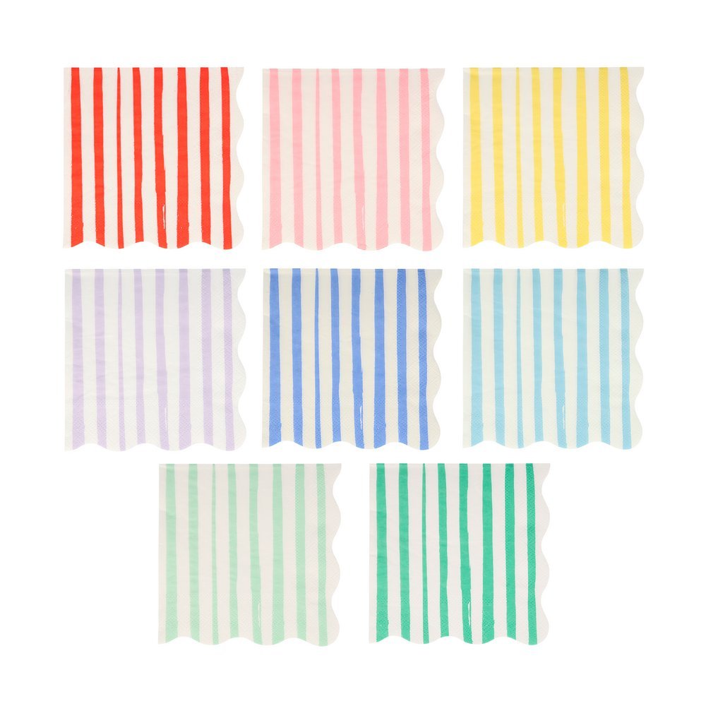 Meri Meri Party Mixed Stripe Small Napkins - bubblegum market