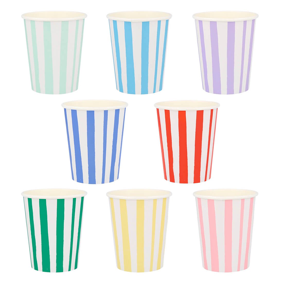 Meri Meri Party Multicolored Mixed Stripe Cups - bubblegum market