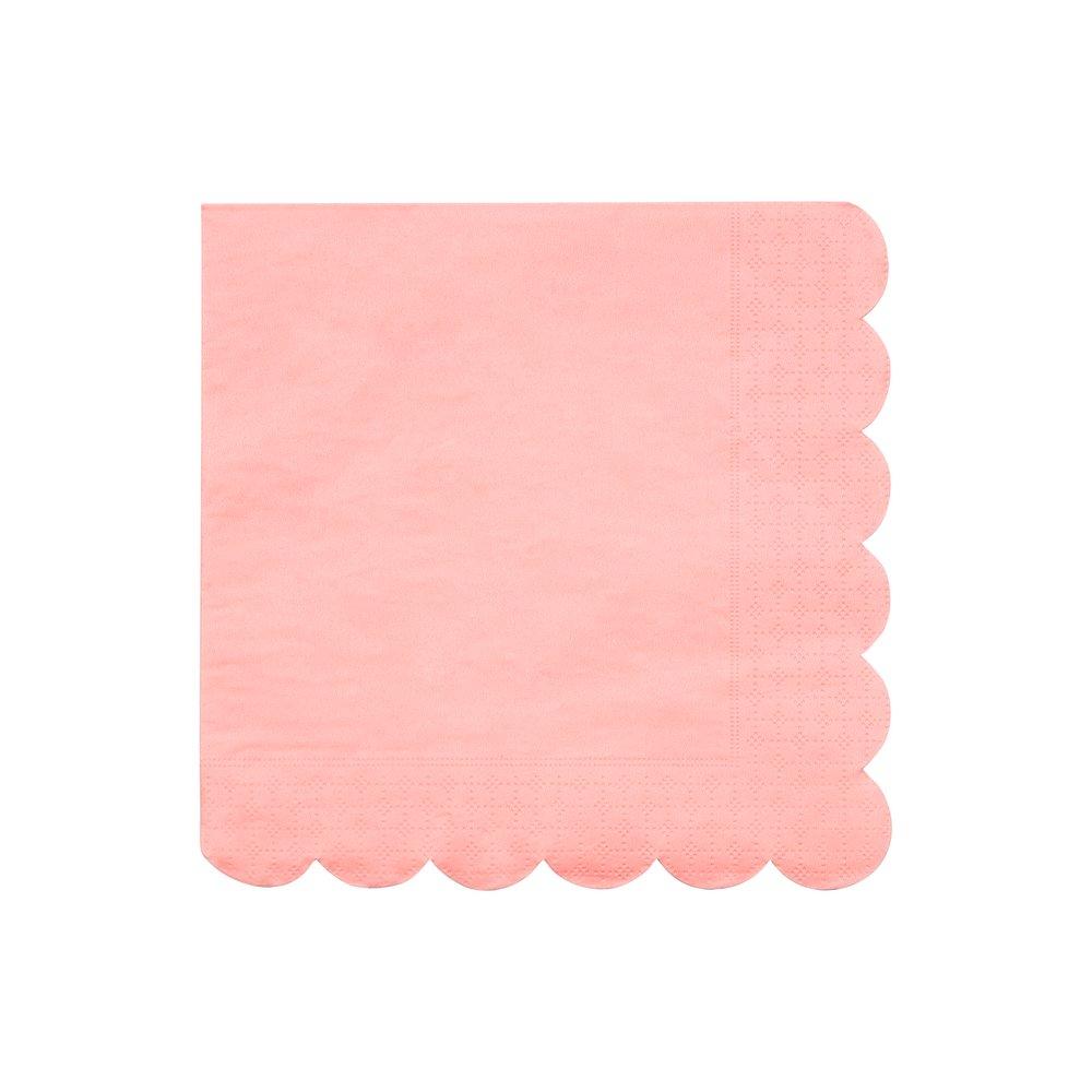 Meri Meri Party Neon Coral Scalloped Edge Large Napkins - bubblegum market