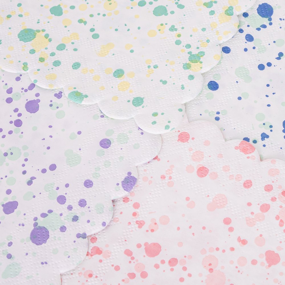 Meri Meri Party Paint - Splattered Speckled Large Napkins - bubblegum market