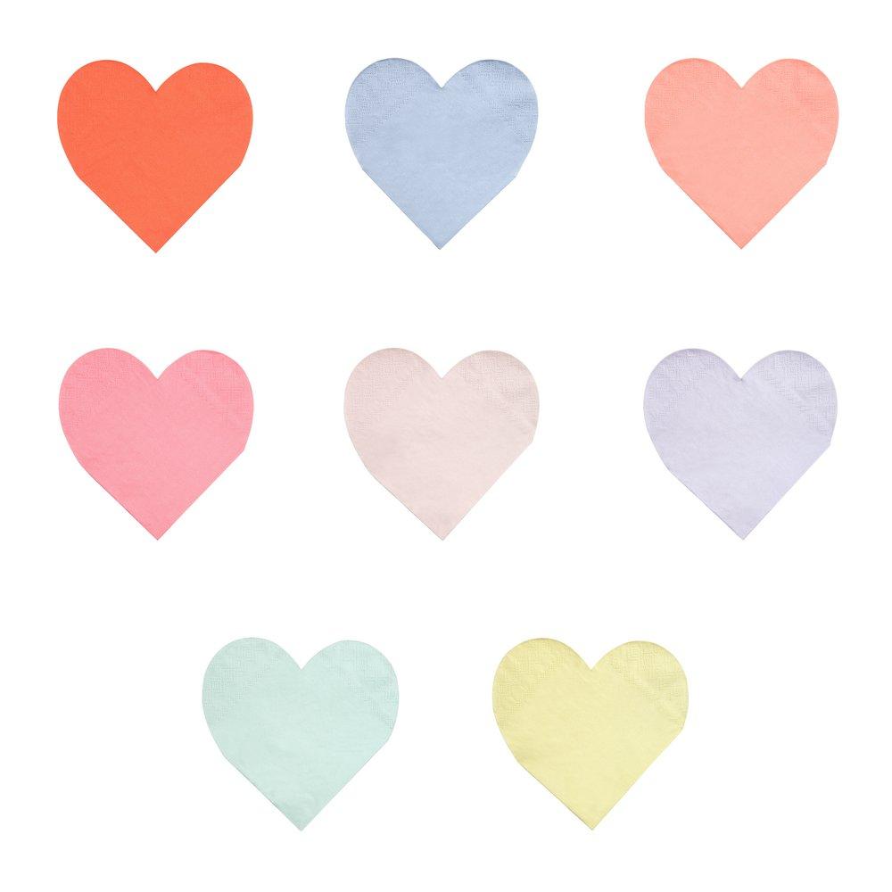 Meri Meri Party Palette Heart Small Napkins - bubblegum market