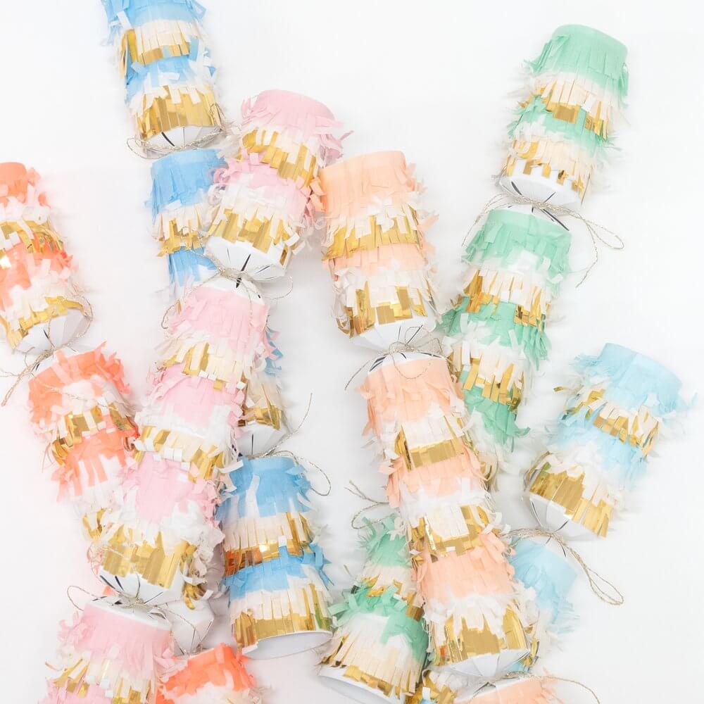 Meri Meri Party Pastel Fringe Medium Crackers - bubblegum market