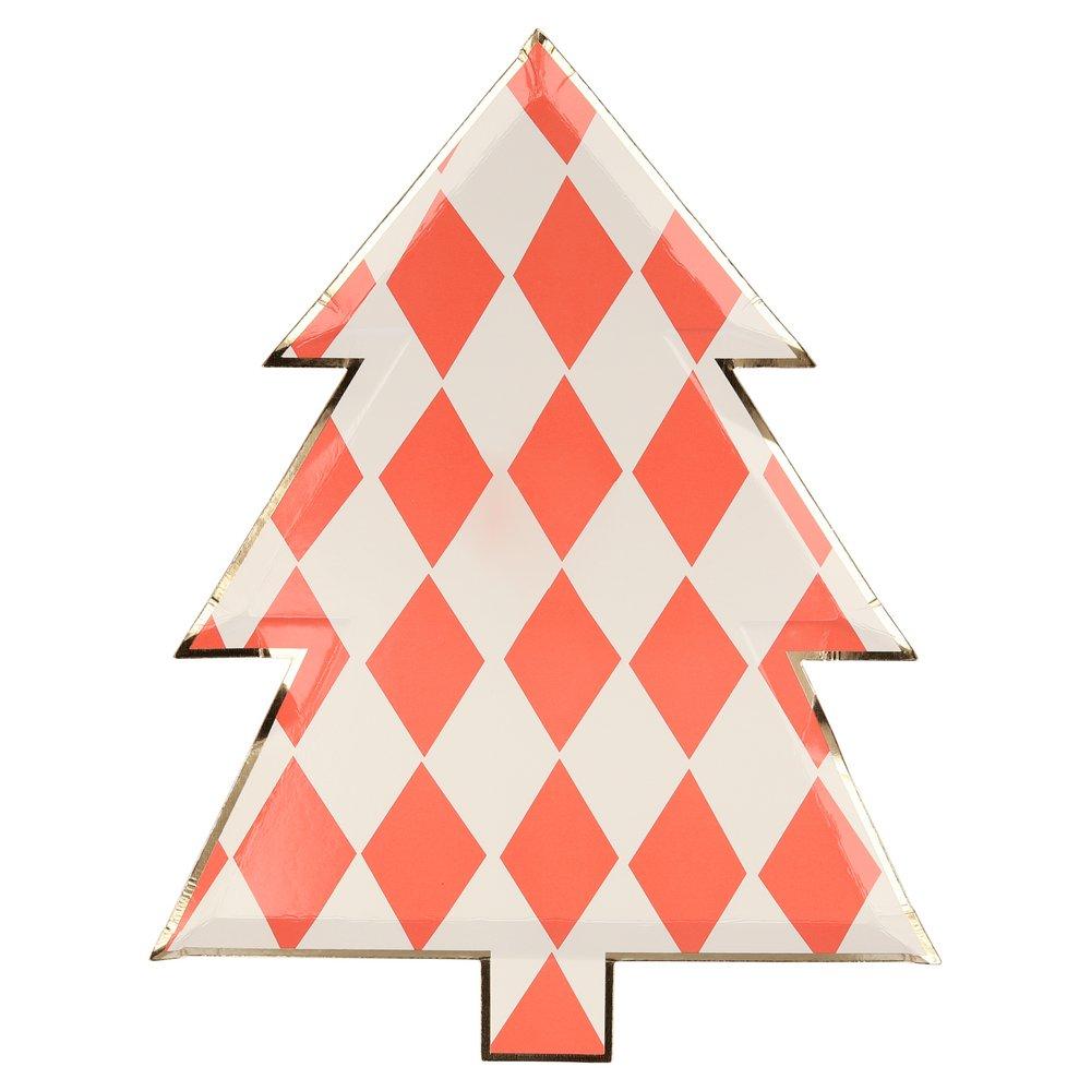 Meri Meri Party Patterned Christmas Tree Plates 10.25" - bubblegum market