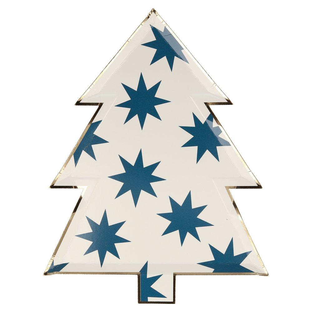 Meri Meri Party Patterned Christmas Tree Plates 10.25" - bubblegum market