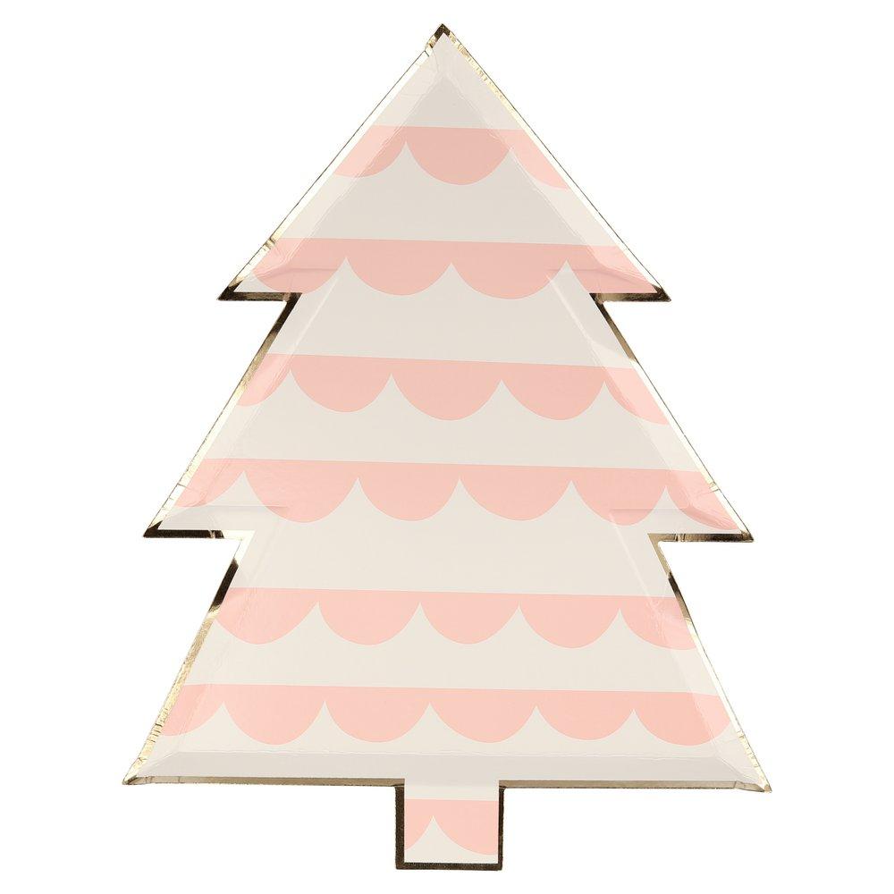 Meri Meri Party Patterned Christmas Tree Plates 10.25" - bubblegum market