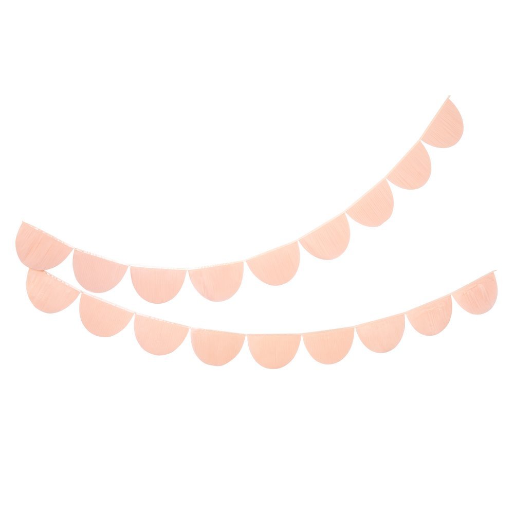 Meri Meri Party Peach Tissue Paper Scallop Garlands - bubblegum market
