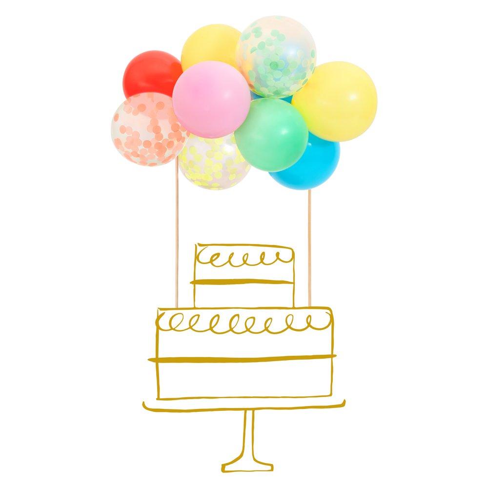 Meri Meri Party Rainbow Balloon Cake Topper Kit - bubblegum market