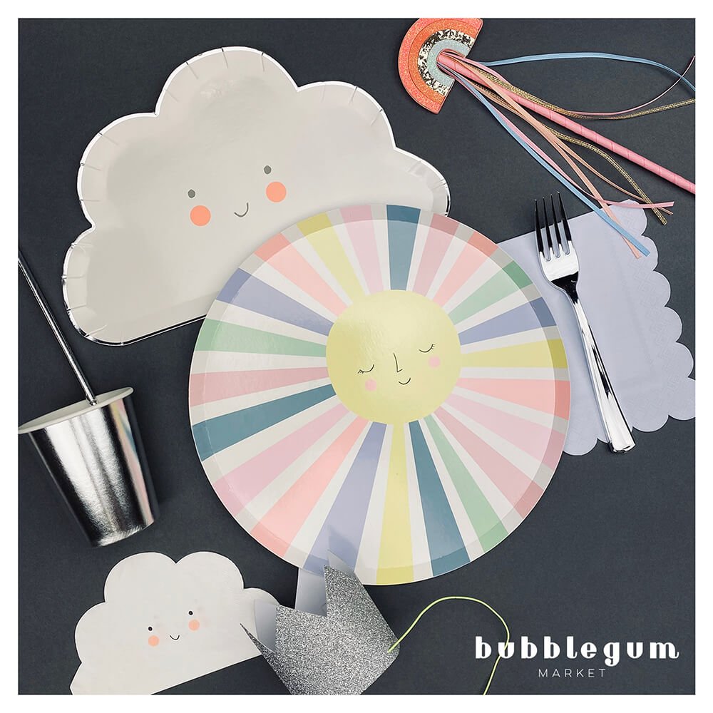 Meri Meri Party Rainbow Sun Dinner Plates 10.5" - bubblegum market