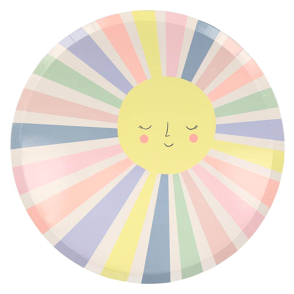 Meri Meri Party Rainbow Sun Dinner Plates 10.5" - bubblegum market