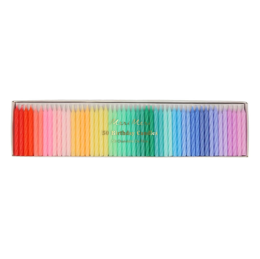 Meri Meri Party Rainbow Twisted Mini Candles - bubblegum market
