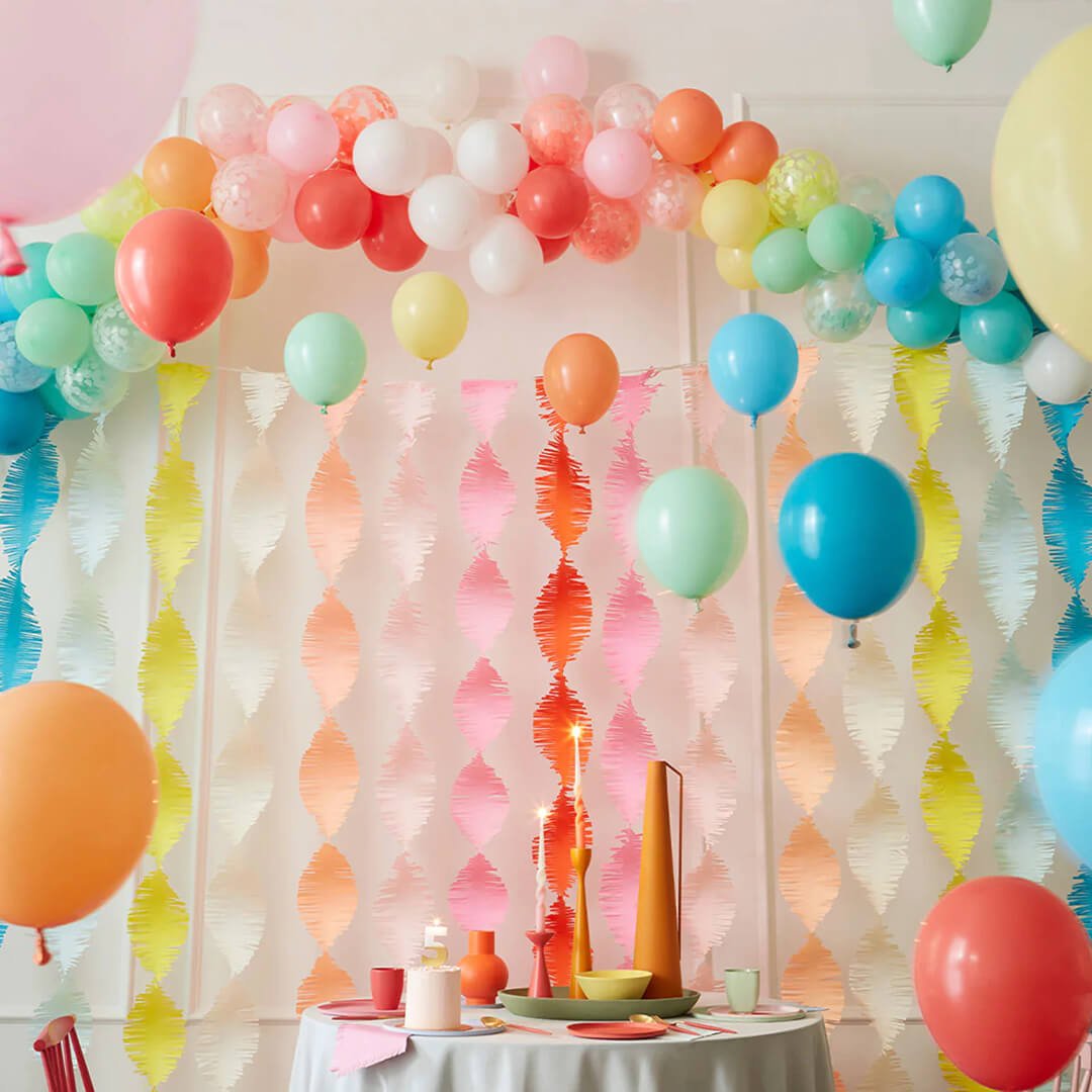 Meri Meri Party Rainbow Twisty Fringe Backdrop - bubblegum market