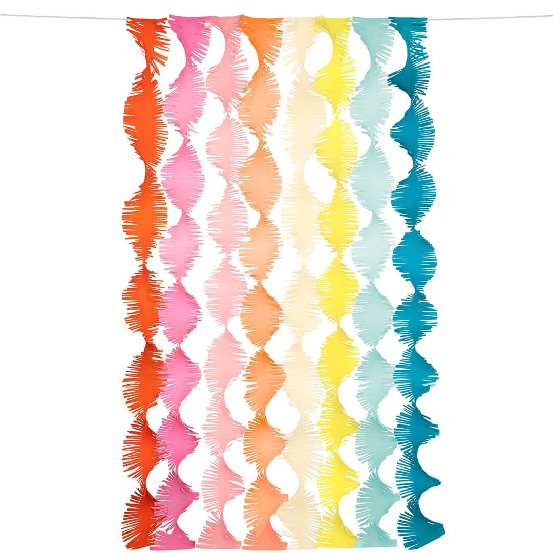 Meri Meri Party Rainbow Twisty Fringe Backdrop - bubblegum market