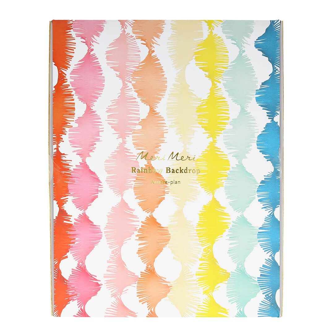 Meri Meri Party Rainbow Twisty Fringe Backdrop - bubblegum market