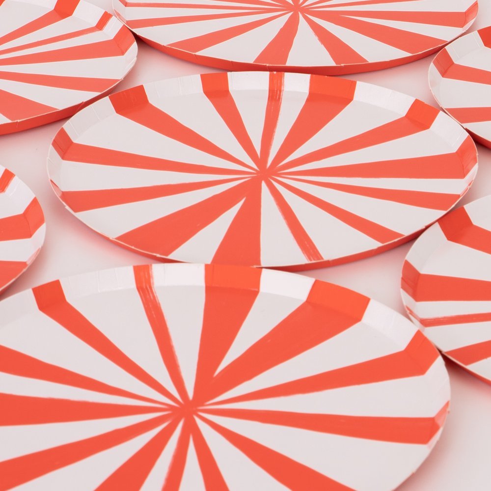 Meri Meri Party Red Stripe Side Plates 8.5" - bubblegum market