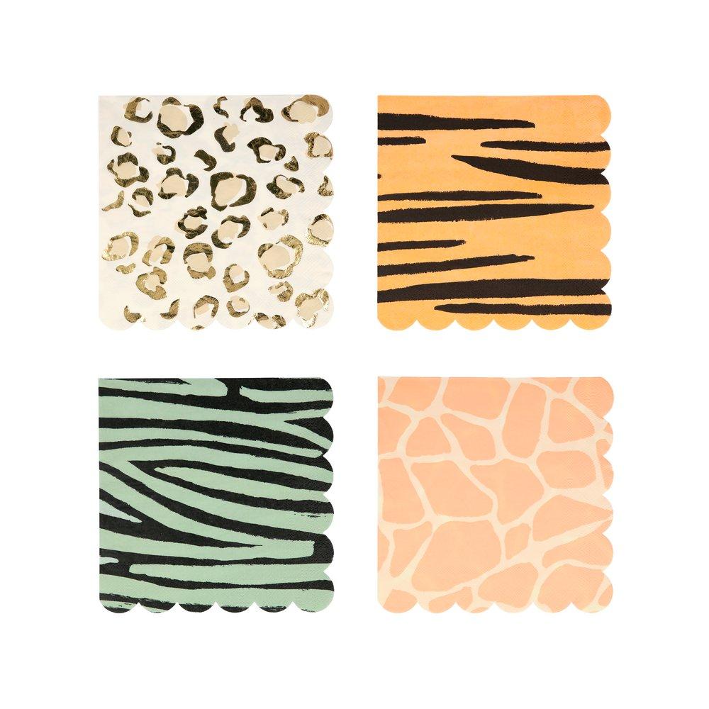 Meri Meri Party Safari Animal Print Large Napkins - bubblegum market